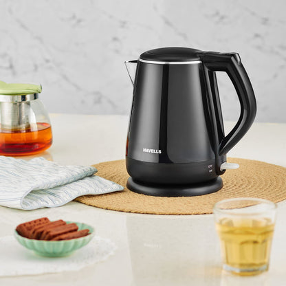 Havells Aqua Plus Electric Kettle,1.2L, Stainless Steel, 1250W (Black) 1.0 unit