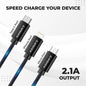 Ambrane 3in1 USB Fast Charging Cable with Type C, Lightning, Micro USB Port with 2.1A (Trio-11, Black) 1.0 unit