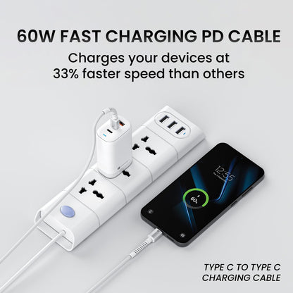 Portronics Konnect X 2M Type C to Type C Cable - White 1.0 unit