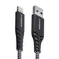 Ambrane USB To Lightning 3A 1.5M Fast Charging Braided Lightning Cable (RCL-15, Black)