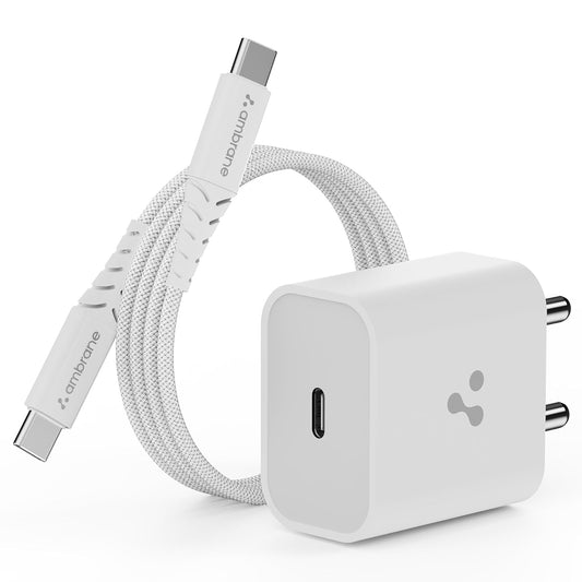 Ambrane 20W Type C Mobile Charger Adapter, Fast Charging for Android, iPhone (Raap M20, White) 1.0 unit