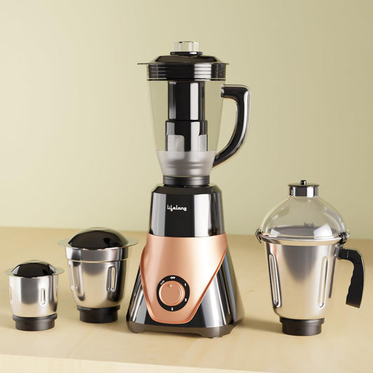 Lifelong 750 Watt Mixer Grinder for Kitchen | 4 Jars Mixie with Chutney Jar,Jar for Shakes,Wet Grinding and Juicer |Blender for Juices & Shakes 1.0 Piece