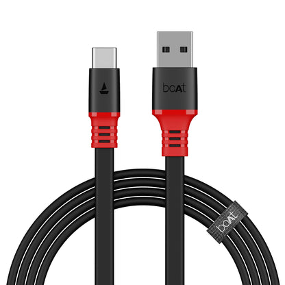 boAt A750 6.5 A Fast Charging 1.5 m USB to Type C Charging Cable, 65 Watts 480 Mbps (White & Red) 1.0 unit
