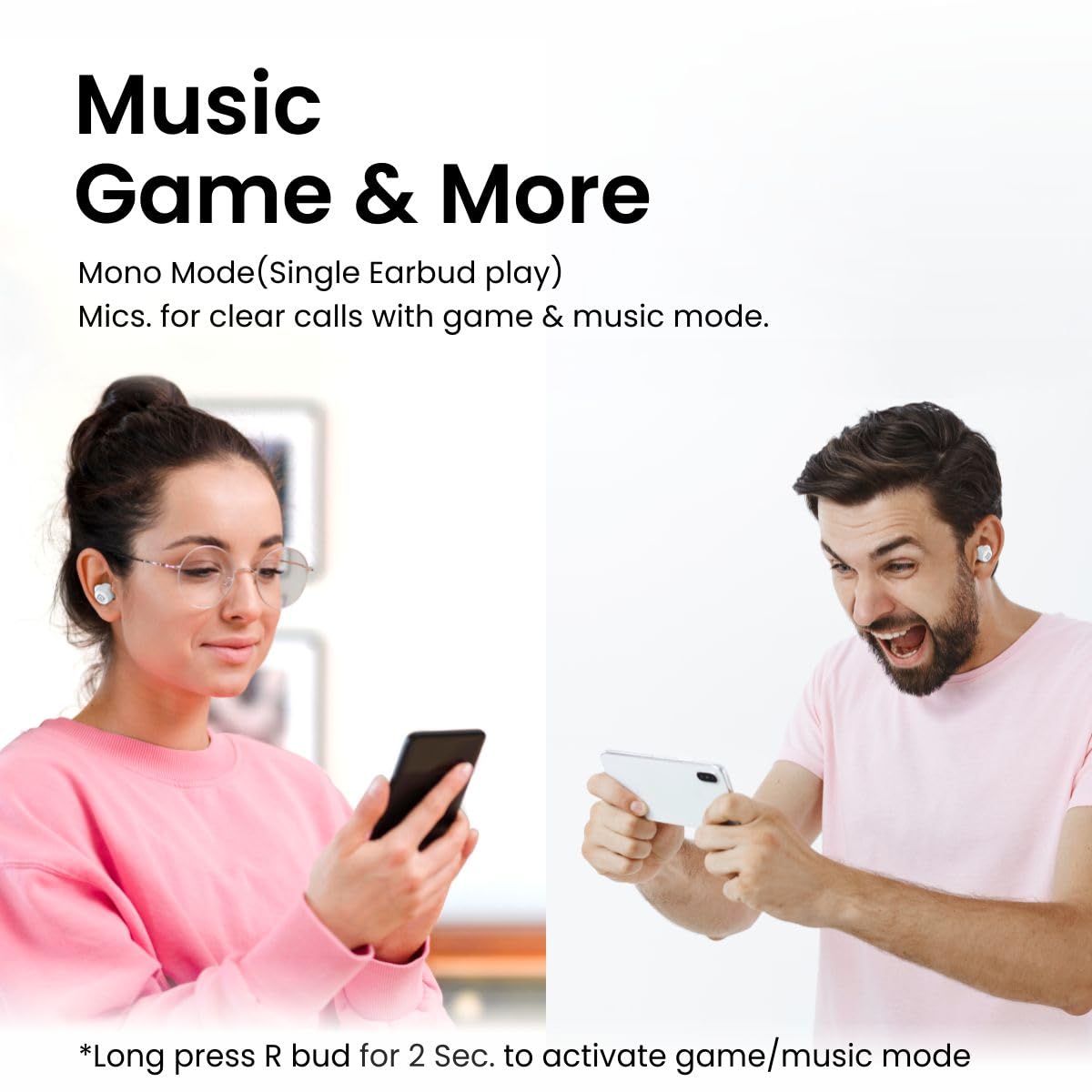 Portronics Harmonics Twins S5 Smart TWS BT Earbuds - White 1.0 unit