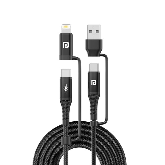 Portronics Konnect J8 60W USB A + Type C to 8Pin + Type C - Black 1.0 unit