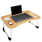 Story@Home Laptop Table with Dock Stand Wood Smart Standard Multi-Purpose Solid/Study Table/Bed Table/Foldable and Portable/Ergonomic & Rounded Edges/Non-Slip Legs/Engineered (Walnut)