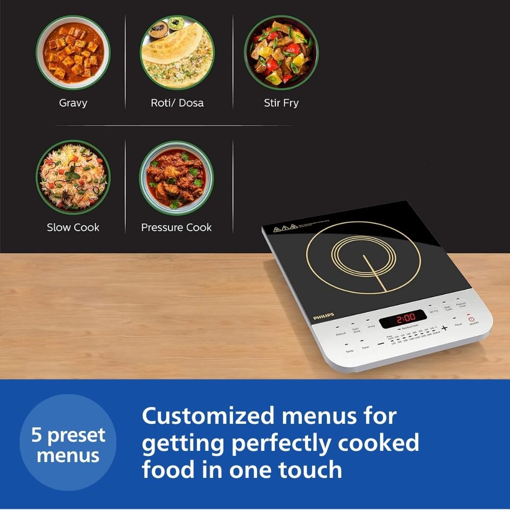 Philips HD4928/01 2100W Viva Collection Induction Cooktop (Black)