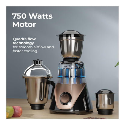 Lifelong 750 Watt Mixer Grinder for Kitchen | 4 Jars Mixie with Chutney Jar,Jar for Shakes,Wet Grinding and Juicer |Blender for Juices & Shakes 1.0 Piece