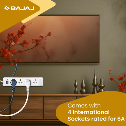 Bajaj 4 Socket Way Spike and Surge Guard 250 Volts with 2 m Wire Cable 1.0 unit