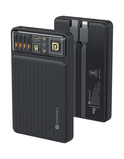 Portronics Luxcell Bind Mini 10K 22.5W 10000 mAH Fast Charging Power Bank - Black 1.0 unit