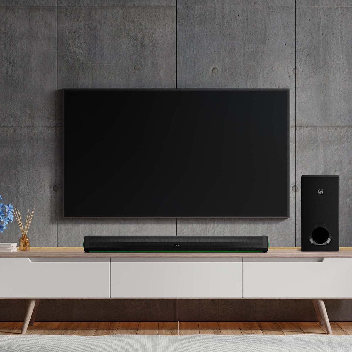 GOVO GOSURROUND 900 Soundbar, 200W, Bluetooth v5.3 (Platinum Black) 1.0 unit
