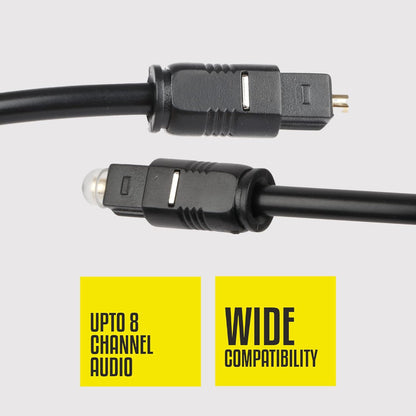 Zebronics OC150 Optical cable, 1.5m Length, Support PCM Dolby audio 1.0 Piece