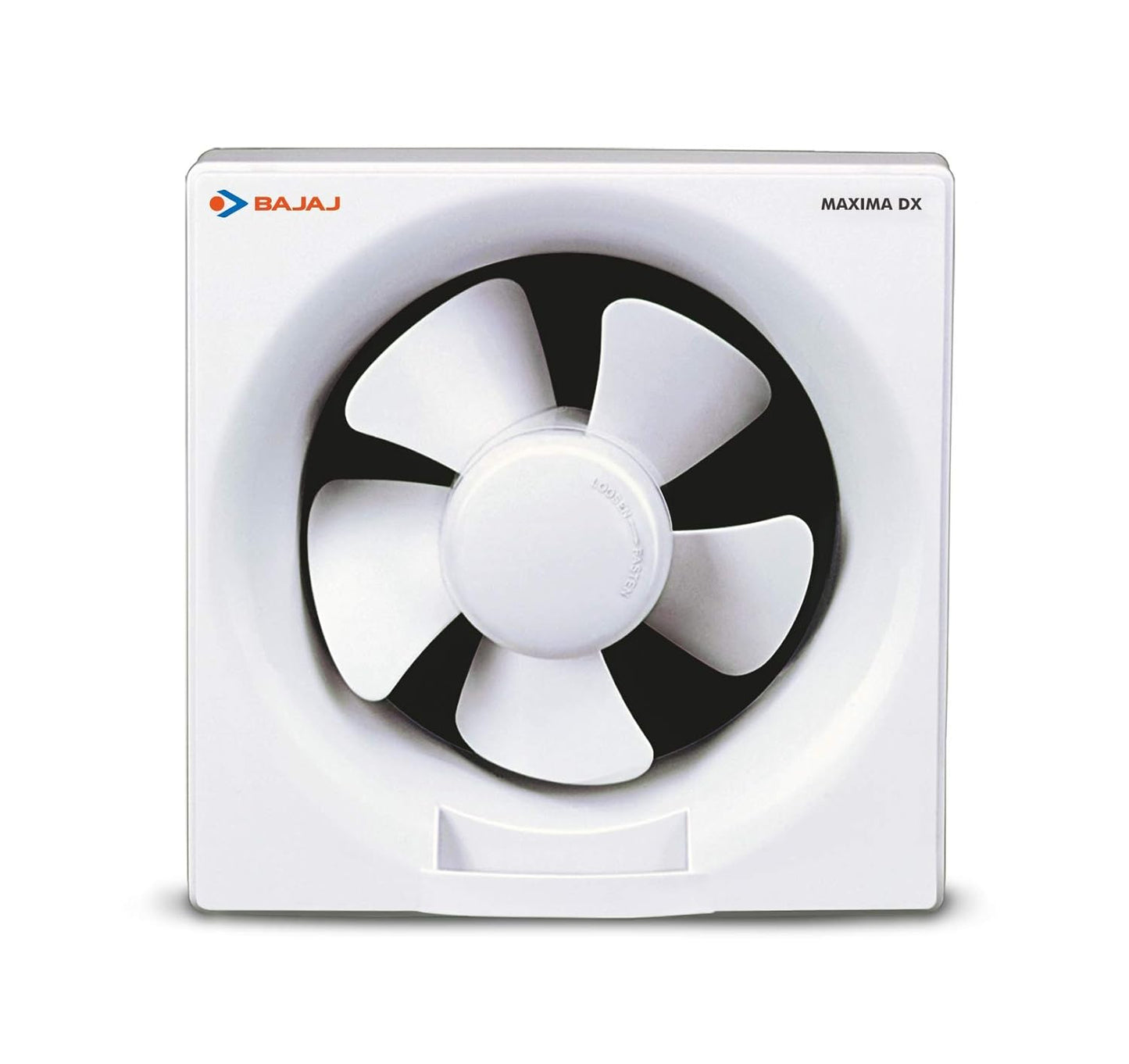 Bajaj Maxima DX Exhaust Fan, 5 Blades, Button Control, Corded Electric, 28 Watts, Plastic (White) 1.0 unit