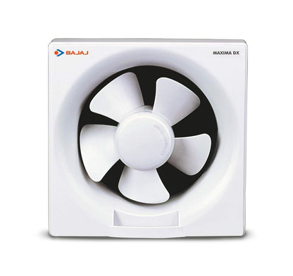 Bajaj Maxima DX Exhaust Fan, 5 Blades, Button Control, Corded Electric, 28 Watts, Plastic (White) 1.0 unit