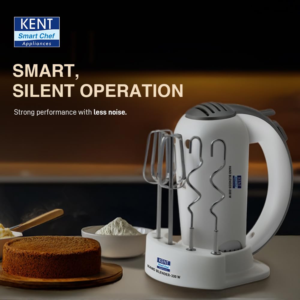 Kent Hand Blender, Stainless Steel Blade, 300W (White) 1.0 unit
