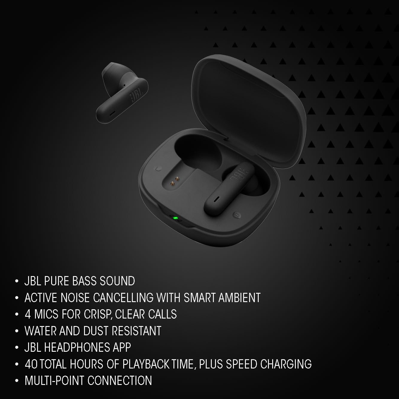 JBL Wave Flex  2 In-Ear Wireless Earbuds (Tws) With Mic,4 Mics For Crisp & Clear Calls,40 Hours Battery ,Ip54 Water Multi-Point Connection