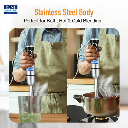 Kent Hand Blender, Stainless Steel Blade, 450W (White) 1.0 unit