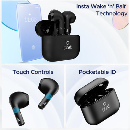 boAt Airdopes Ace TWS in Ear Earbuds w/ 35H Playback, 13mm Drivers, Dual Mics ENx & Beast Mode