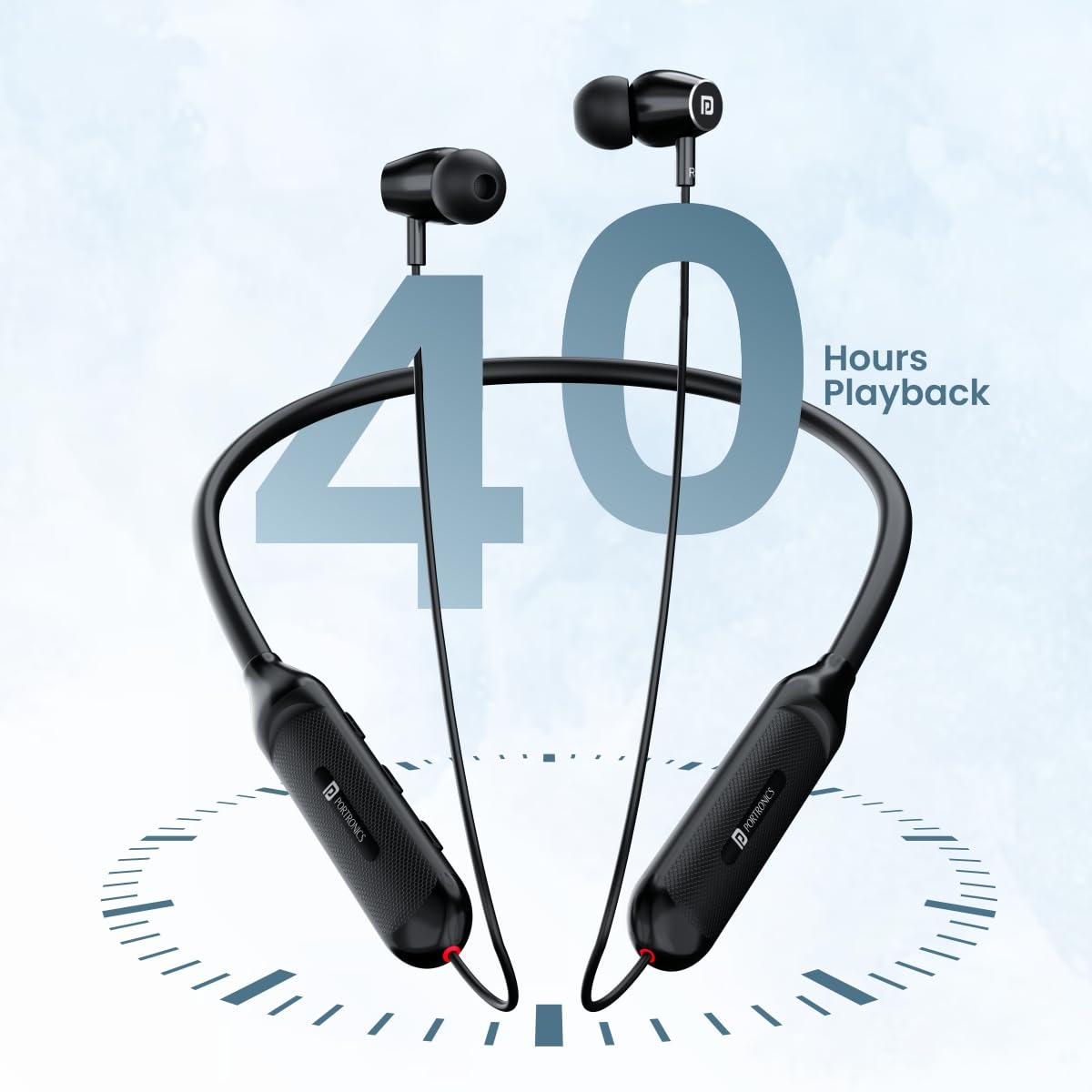 Portronics Harmonics Z7 Wireless Sports Headset - Black 1.0 unit