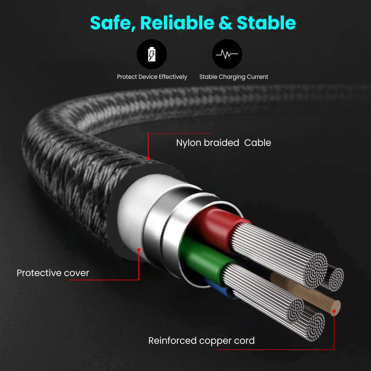 Portronics Konnect L1 Type C to 8 Pin Cable - Black 1.0 units