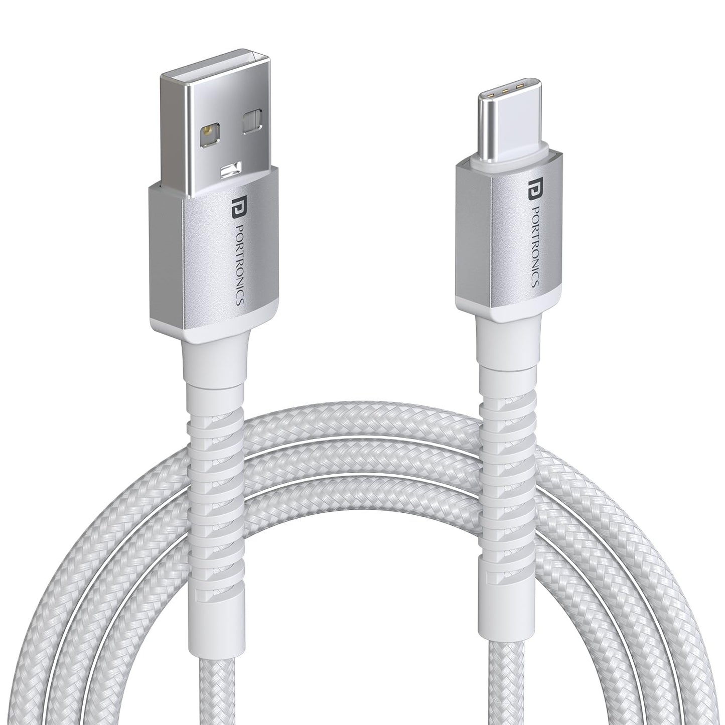 Portronics Konnect X 1M -Usb To Type C 3A - White - White 1.0 unit
