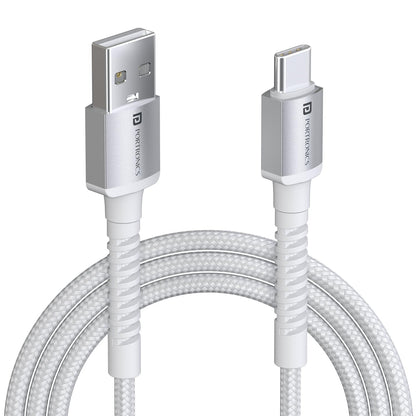 Portronics Konnect X 1M -Usb To Type C 3A - White - White 1.0 unit
