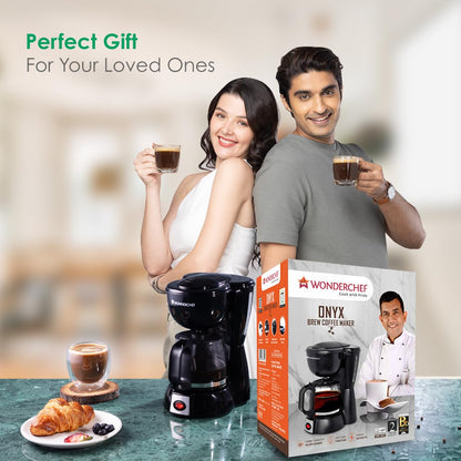 Wonderchef Onyx Brew 6 Cups Coffee Makers, 600ml (Black) 1.0 unit