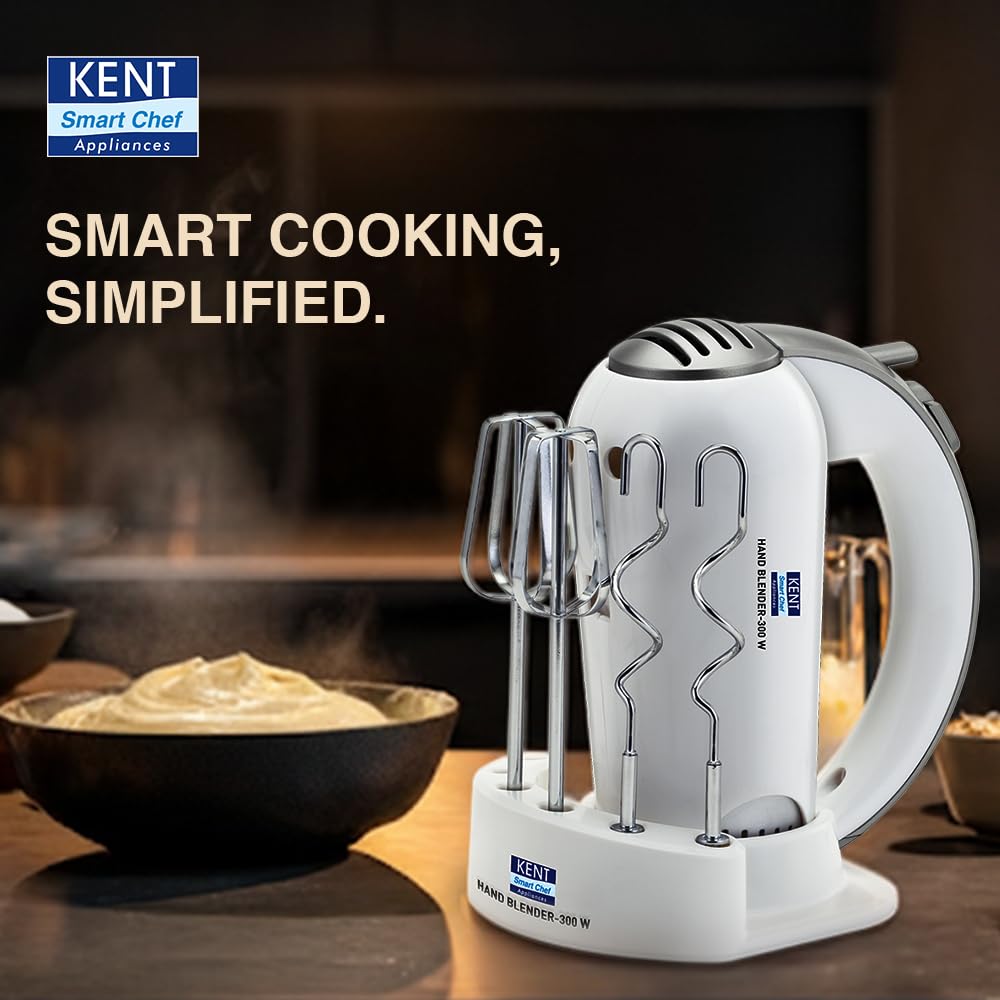 Kent Hand Blender, Stainless Steel Blade, 300W (White) 1.0 unit
