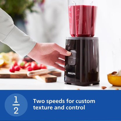 Philips Electric Nutri-Blend, Mixer, Grinder & Blender Smoothie Maker 350W Power 3-Jar Capacity With Variable Speed Control Perfect for Smoothies, Mixing & More (HR2603/90) 1.0 unit