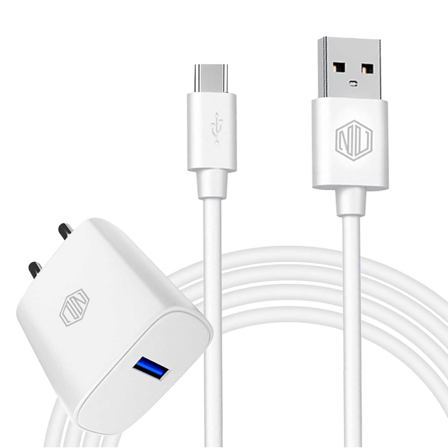 Nu Republic Sprint Ultra 12W Superfast Charger (Adaptor With Cable USB A To Type C) - White 1.0 unit