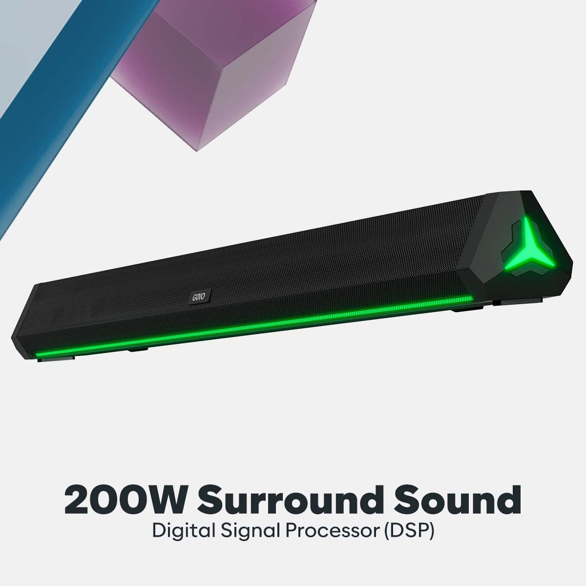 GOVO GOSURROUND 900 Soundbar, 200W, Bluetooth v5.3 (Platinum Black) 1.0 unit
