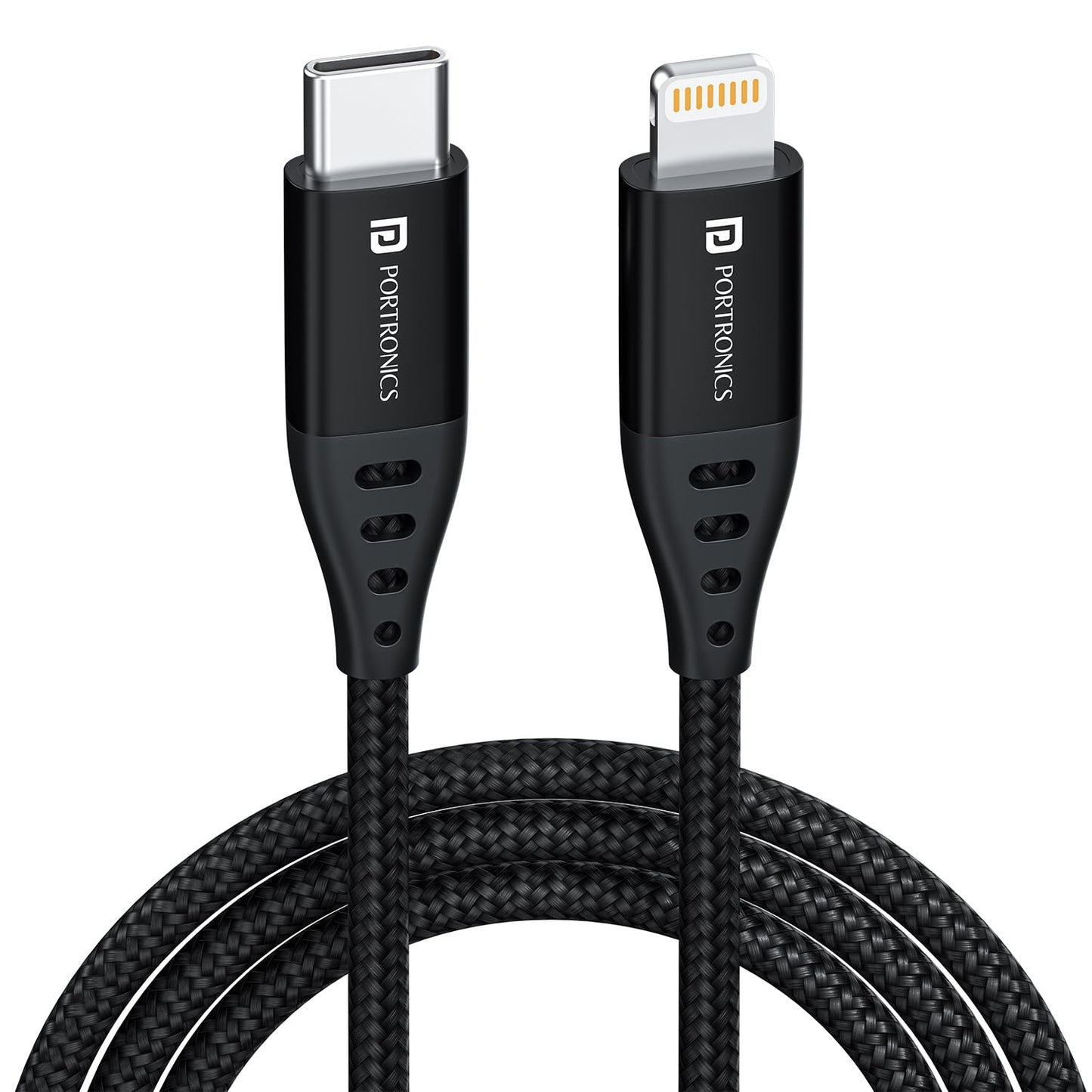 Portronics Konnect L1 Type C to 8 Pin Cable - Black 1.0 units