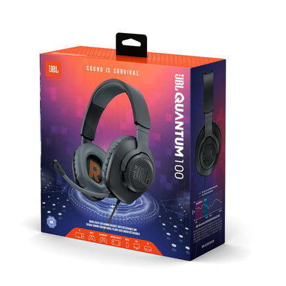 JBL Quantum 100 Wired Over Ear Gaming Headphones With Mic, 40mm Dynamic Driver,Detachable Mic(Black) 1.0 Piece