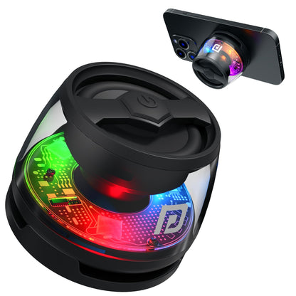 Portronics Nadya 6W Magnetic Bluetooth Speaker with MagSafe Mobile Stand, HD Sound, Upto 4 Hours Playtime, RGB LED Lights (Black) 1.0 Piece