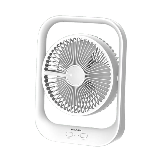 BAJAJ PYGMY TABLE FAN WITH USB CHARGING AND LED LIGHT 2100 RPM HIGH SPEED (WHITE) 1.00 UNIT