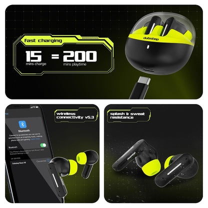 Dubstep Buzz X8 with 56 Hrs Playtime ENC TWS Earbuds (Neon Green) 1.0 box