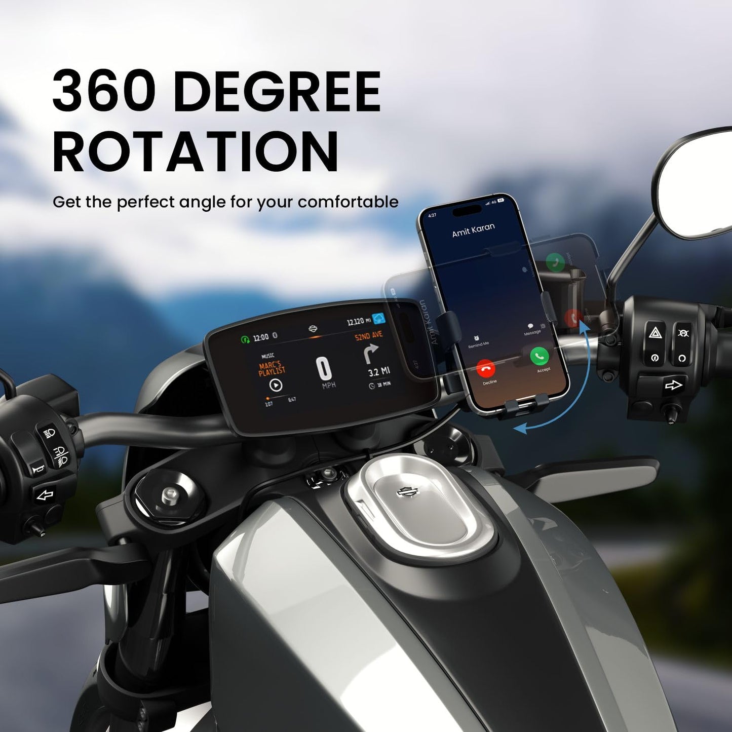 Portronics Mobike 4 Bike Phone Mount - Black 1.0 Piece