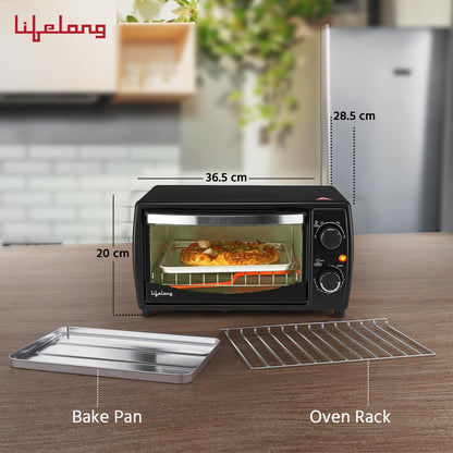 Lifelong LLOT10 10 L Oven, Toaster & Griller with Auto Shut Off (Black) 1.0 Piece
