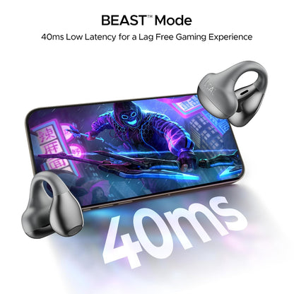 boAt Airdopes Loop OWS Earbuds w/ Clip-On Fit, Air Conduction Tech, 50H Battery, ENx, Dual EQ Modes, 40ms, ASAP Charge (Pearl White) 1.0 pack