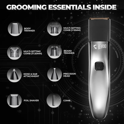 Beardo Chrome Beast Multipurpose Full Body Groomer Trimmer Set For Men | 40 Length Settings 1.0 unit