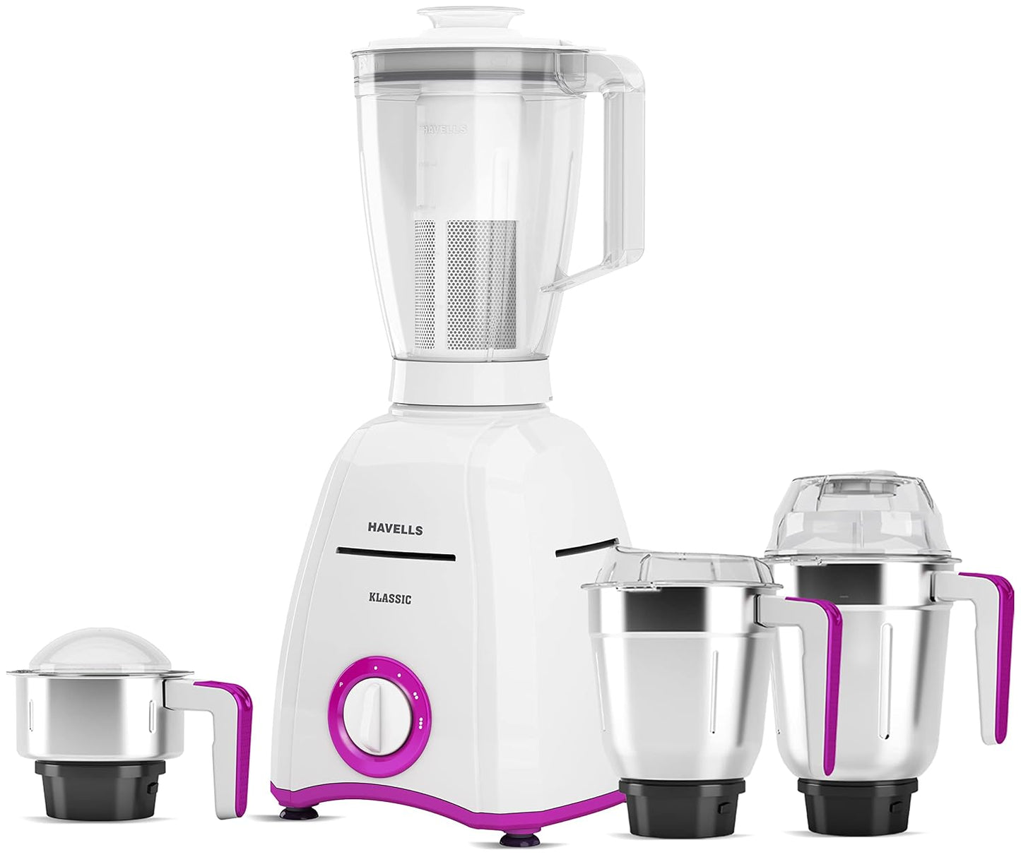 Havells Klassic Mixer Grinder, 4 Jars, 750W, Stainless Steel (Black) 1.0 unit