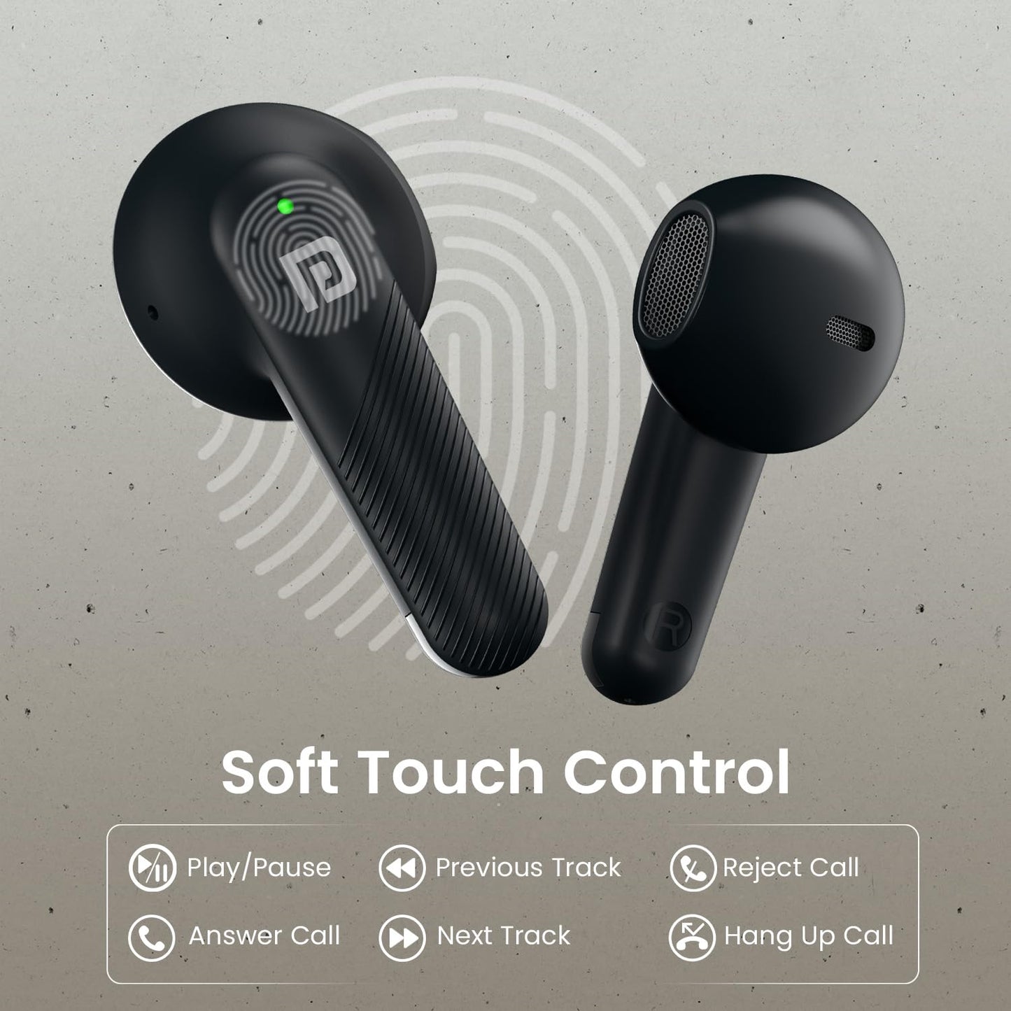Portronics Harmonics Twins S18 Smart TWS BT Earbuds - Black 1.0 unit