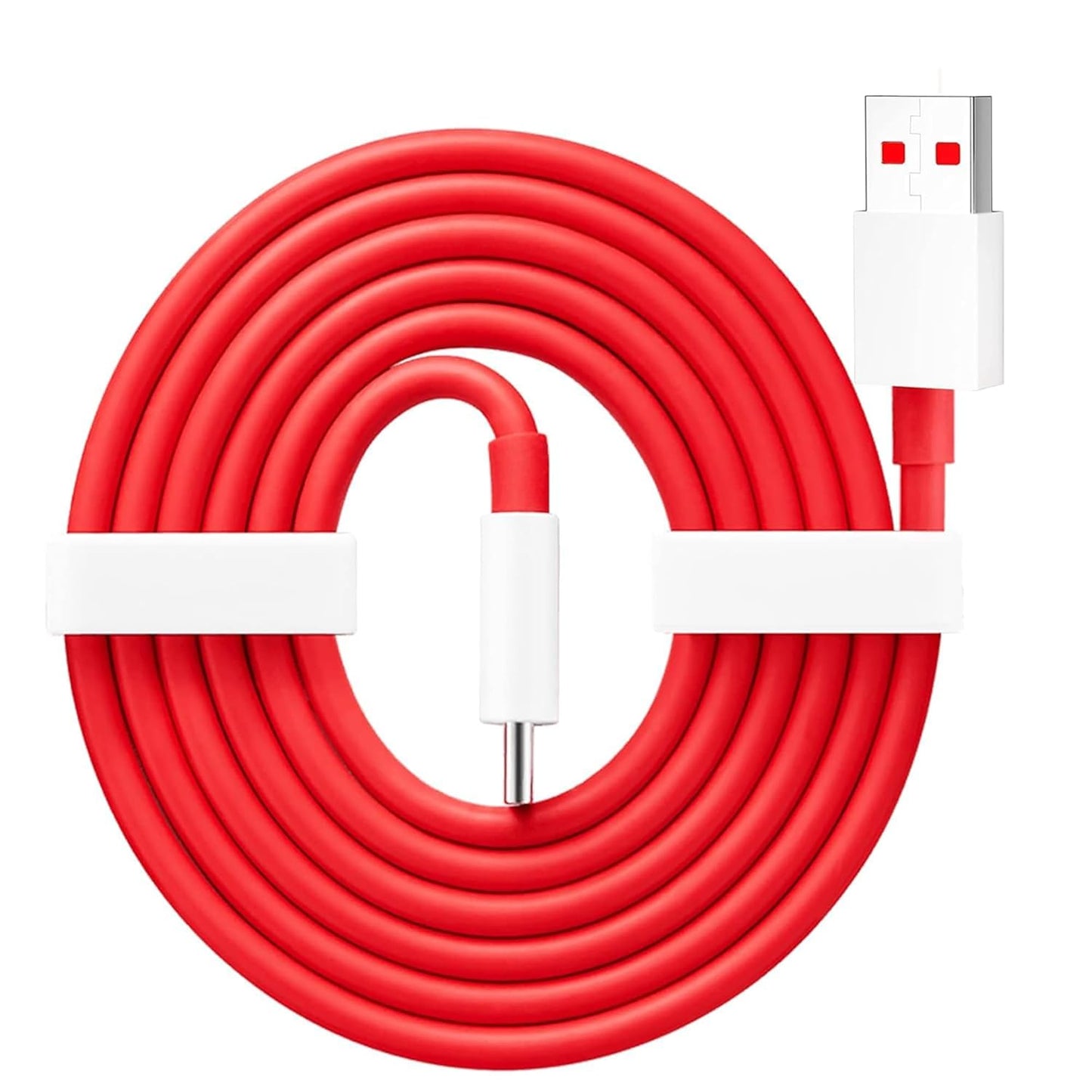 Sounce 80W Fast Charging USB to Type C SuperVooc/Dash Cable for Oneplus & All Series , Red 1.0 Piece