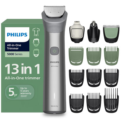 Philips India's No.1 Men's Trimmer | 13-in-1 Kit | Face,Body & Private Parts | 120 min runtime | 5 min QuickCharge | MG5930/65 1.0 unit