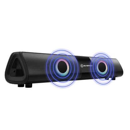Nu Republic Party Box 20 (20W, 16 Hrs Playtime), Wireless Bluetooth Speaker with Mic v5.3, RGB Light (Black) 1.0 unit