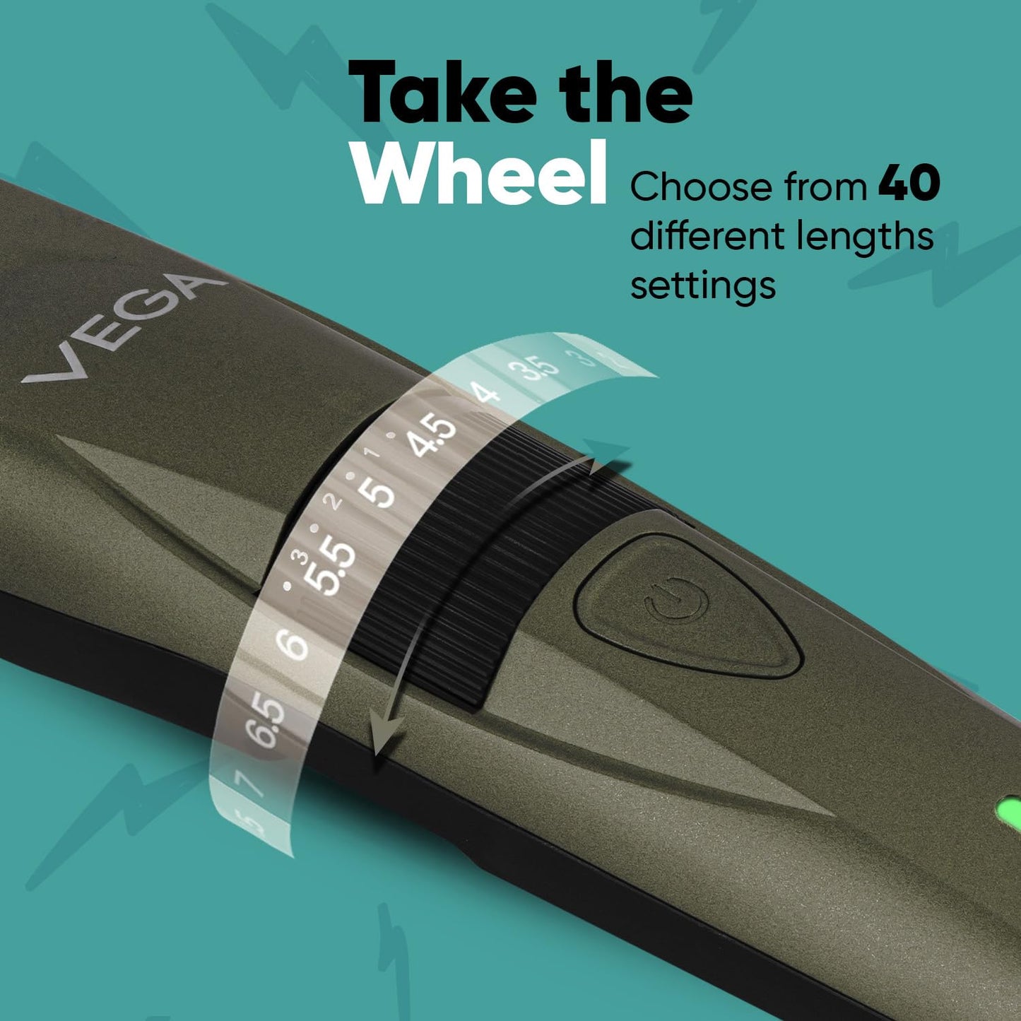 VEGA P1 Battery Powered Beard Trimmer for Men, USB C Type, 160 Mins Runtime 2 Beard Comb (VHTH-25) 1.0 unit