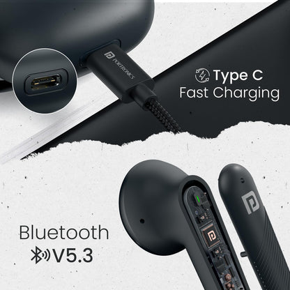 Portronics Harmonics Twins S18 Smart TWS BT Earbuds - Black 1.0 unit