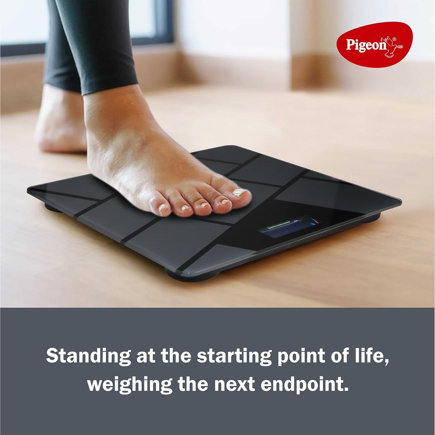 Pigeon Iris Weighing Machine for Body Weight Machine| Digital Bathroom Scale for Weight Measurement| Weighing Scale with LCD Display| 36 Months Warranty, Black, 180 Kg 1.0 Piece