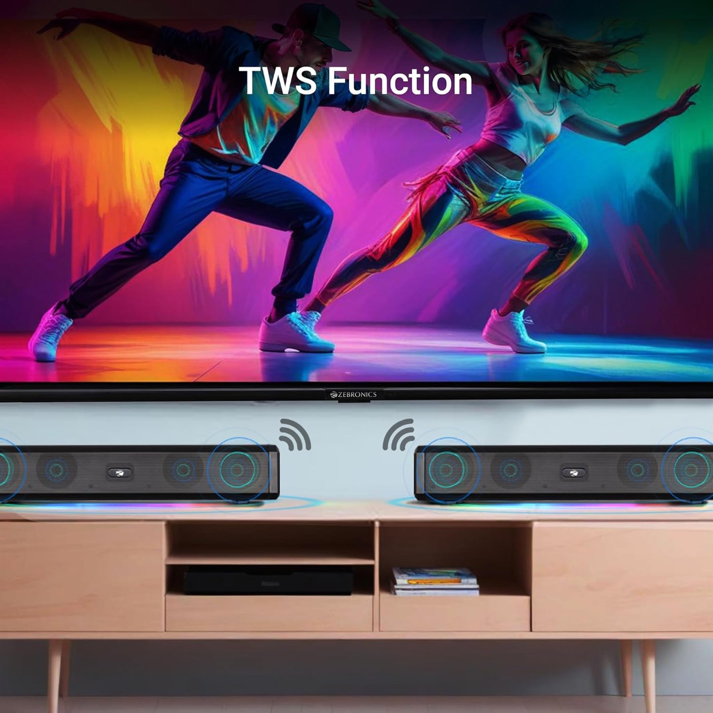 Zebronics Vita Bar 150 Mini Soundbar, 20W, Upto 8h*, TWS, RGB (Black) 1.0 Piece