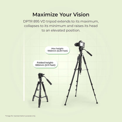 DIGITEK (DPTR 895VD) 195 CM Aluminum Alloy Tripod/Monopod & Multipurpose 3-Way Head 1.0 Piece